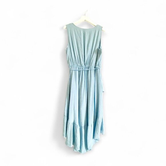 Lee sleeveless hi-lo flounce midi dress, Size L light blue - Picture 2 of 12